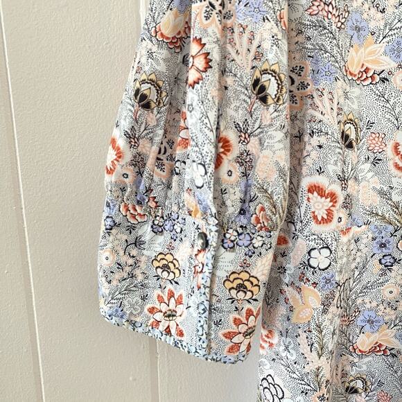 Rebecca Taylor Floral Lotus Print Cottagecore Mini Dress Size Large Gently Used - Picture 12 of 13